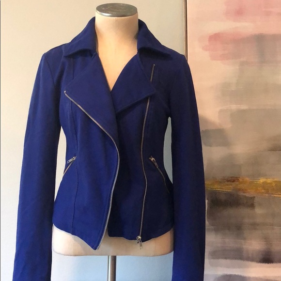Forever 21 Jackets & Blazers - Forever 21 electric Blue motorcycle jacket